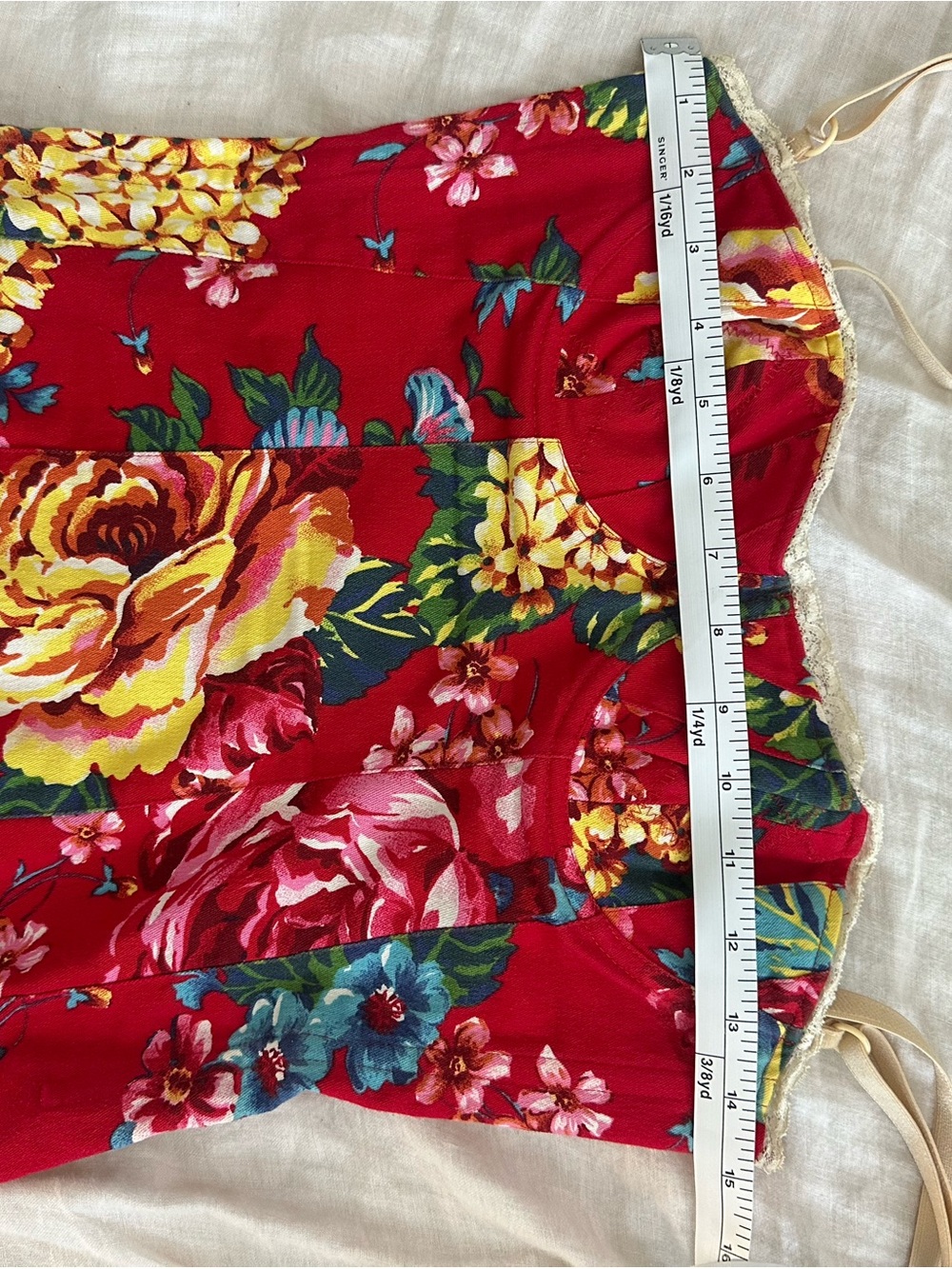 Dolce & Gabbana 2003 Floral Red Bustier Corset Midi Dress IT 42 - Picture 7 of 10